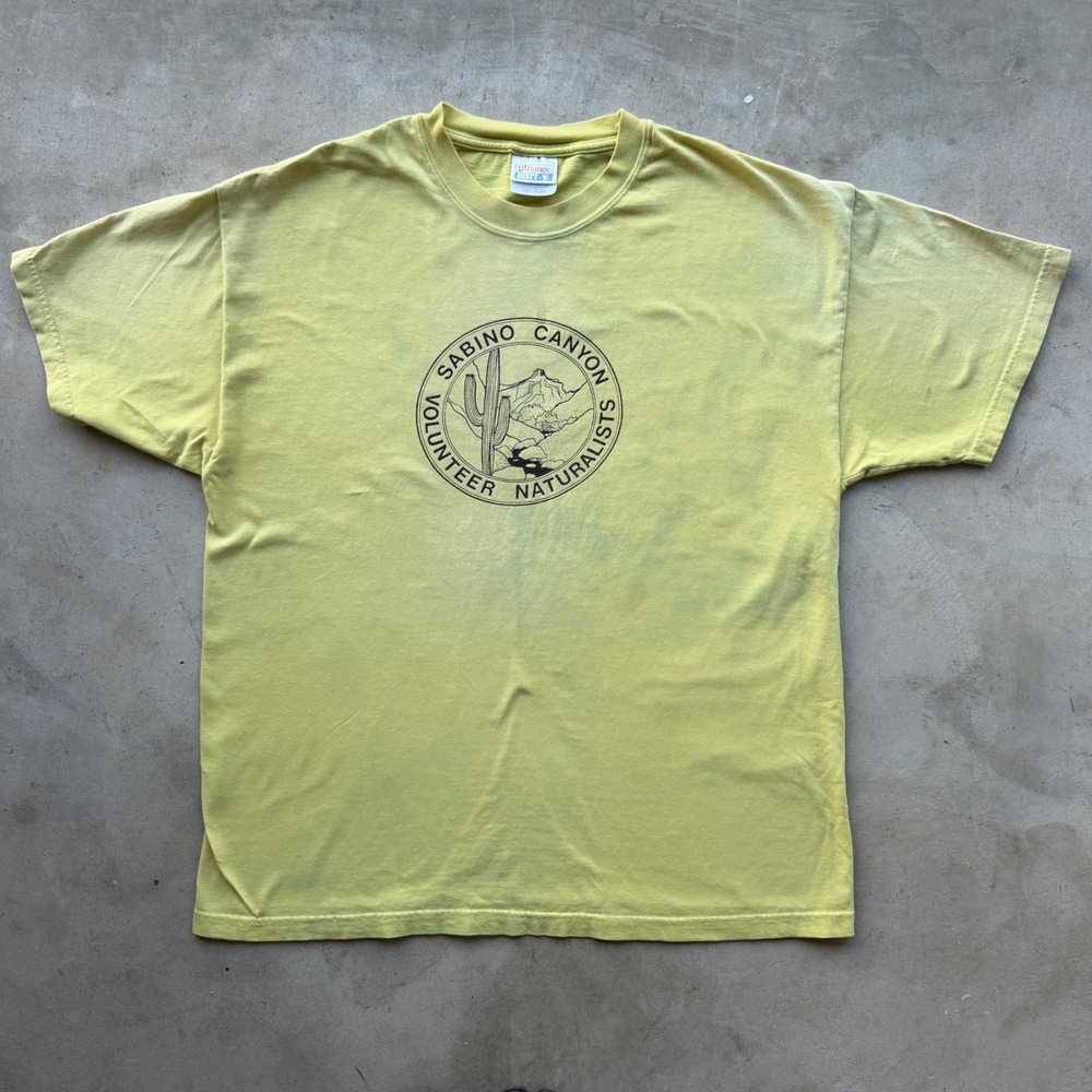 Vintage Hanes Beefy-T Sabino Canyon Volunteer Naturalists Graphic T-Shirt Yellow